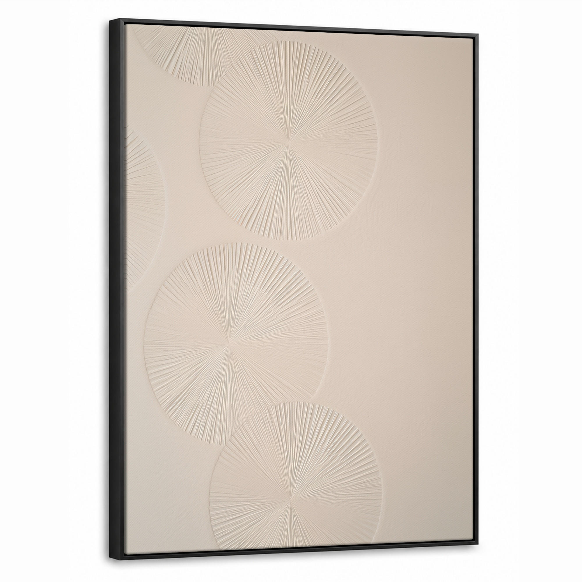 LEINWAND Bilder mit Rahmen - Japandi - Beige - Modern - 50x70 - Ecru, Textil (50/70cm) - MuchoWow