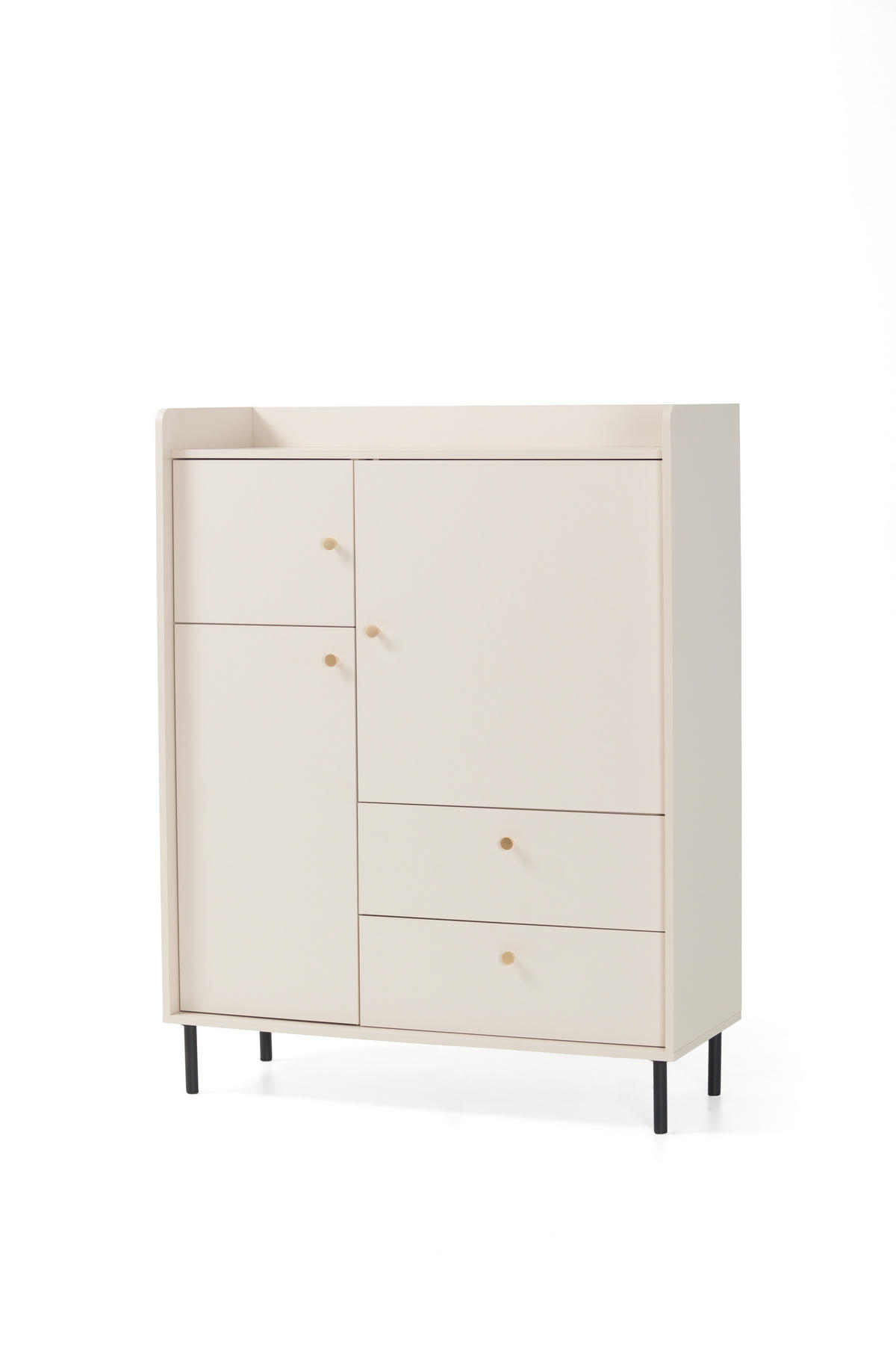 KOMMODE ASTREA 103,5/133/42cm mit 2 Schubladen 2 Türen Beige - Beige, Holzwerkstoff (103.5/133/42cm) - MASSENO