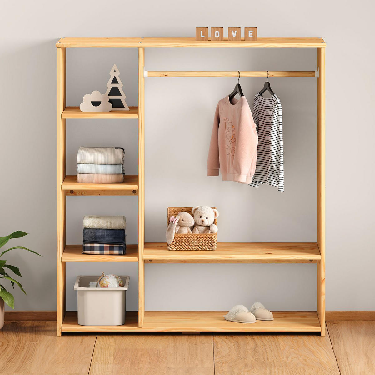 KINDERSCHRANK RAFAEL - Naturfarben, Holz (105/114/40cm) - IDIMEX