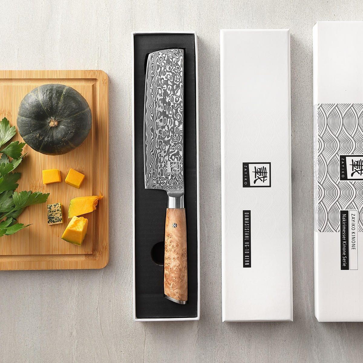 NAKIRIMESSER 17,5 cm - Birkefarben, Holz/Metall (32cm) - Zayiko