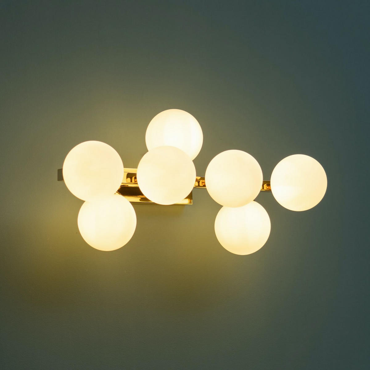 WANDLEUCHTE Ambrosia, Roségold und Weiß, 53cm - Roségold, Glas (22/22/53cm) - KOSILUM