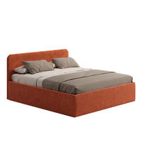 POLSTERBETT 200x200 cm Microvelours in Terra - Terracotta, Textil (200/200cm) - Home Collective