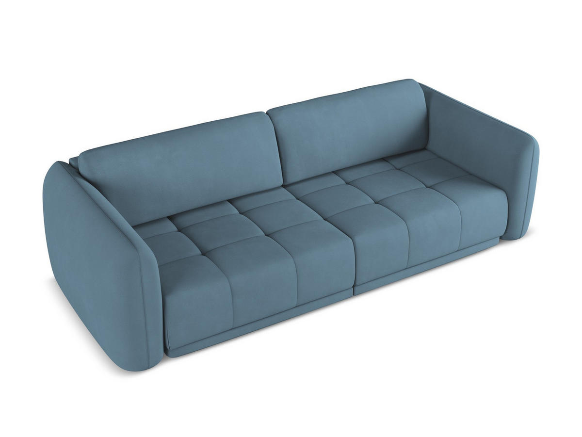 4-SITZER-SOFA Chenille Stoff Blau - Blau/Blaugrau, Kunststoff/Textil (250/74/105cm) - Makamii