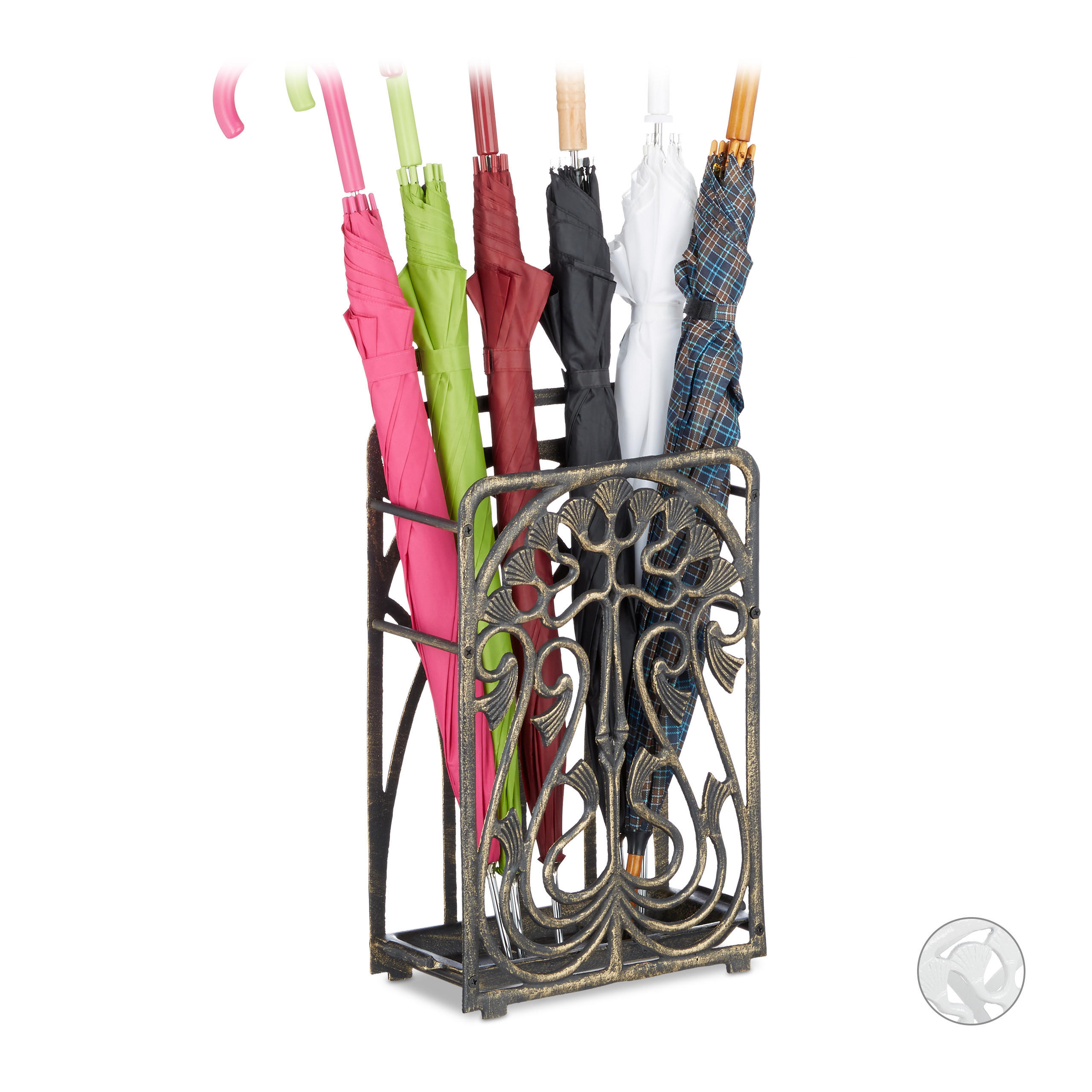 SCHIRMSTÄNDER - Braun, Metall (30.5/48.5/16cm) - Relaxdays