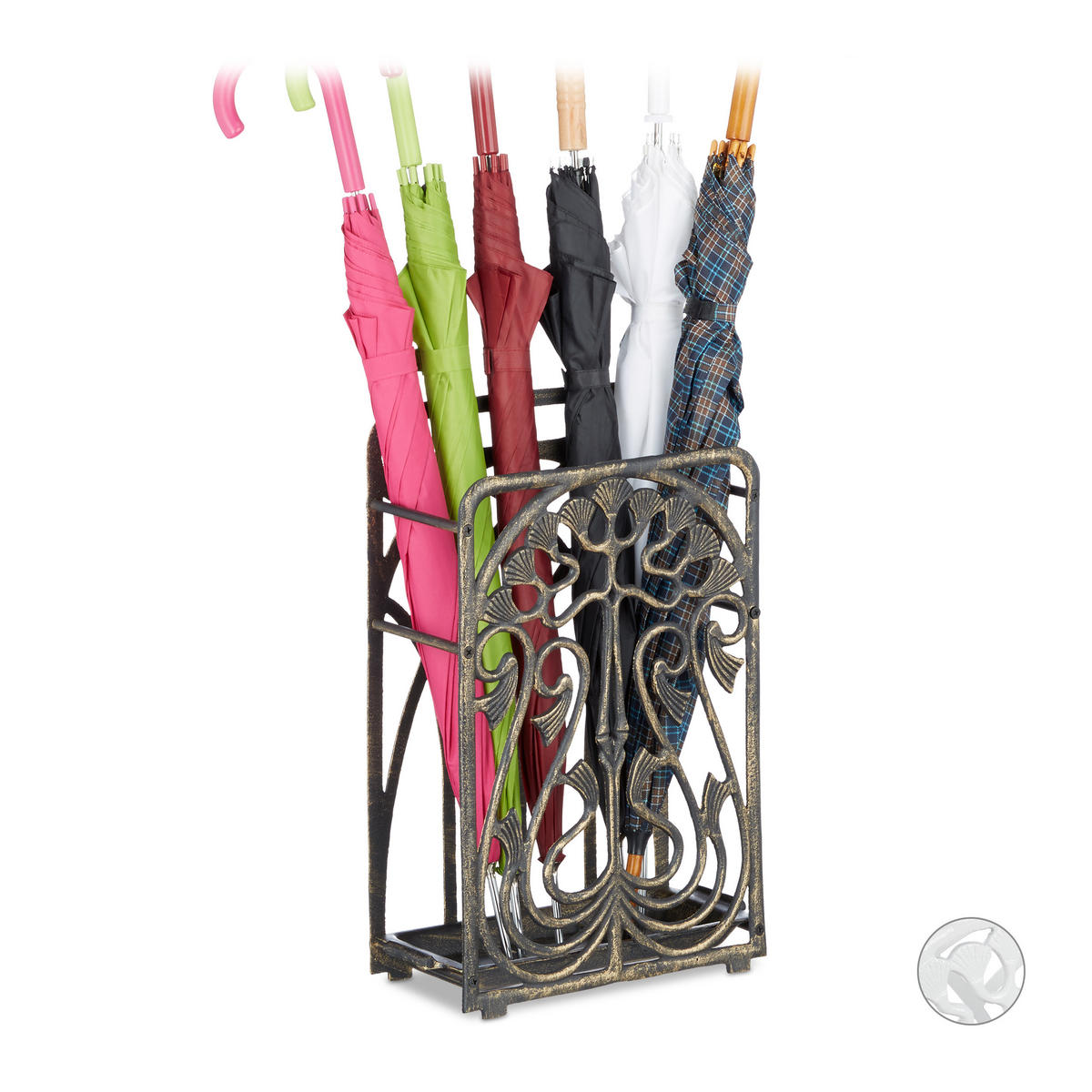 SCHIRMSTÄNDER - Braun, Metall (30.5/48.5/16cm) - Relaxdays