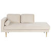 CHAISELONGUE Samtstoff beige linksseitig Miramas - Beige/Goldfarben, Textil (171/63/79cm) - Beliani