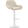 BARHOCKER DUBLIN Creme Kunstleder Weiß - Creme, Leder/Metall (51/89/52cm) - DELUKE