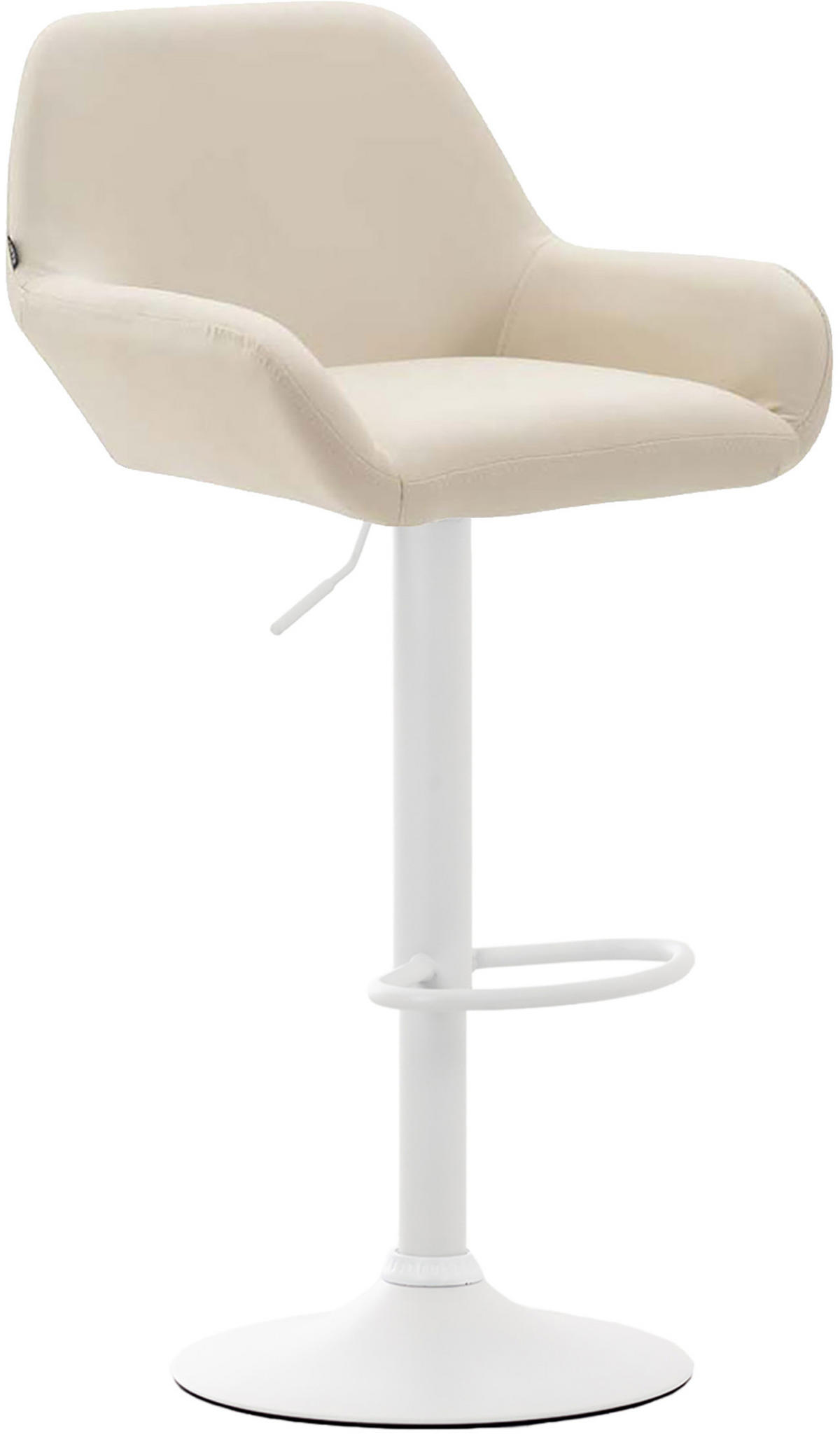 BARHOCKER DUBLIN Creme Kunstleder Weiß - Creme, Leder/Metall (51/89/52cm) - DELUKE