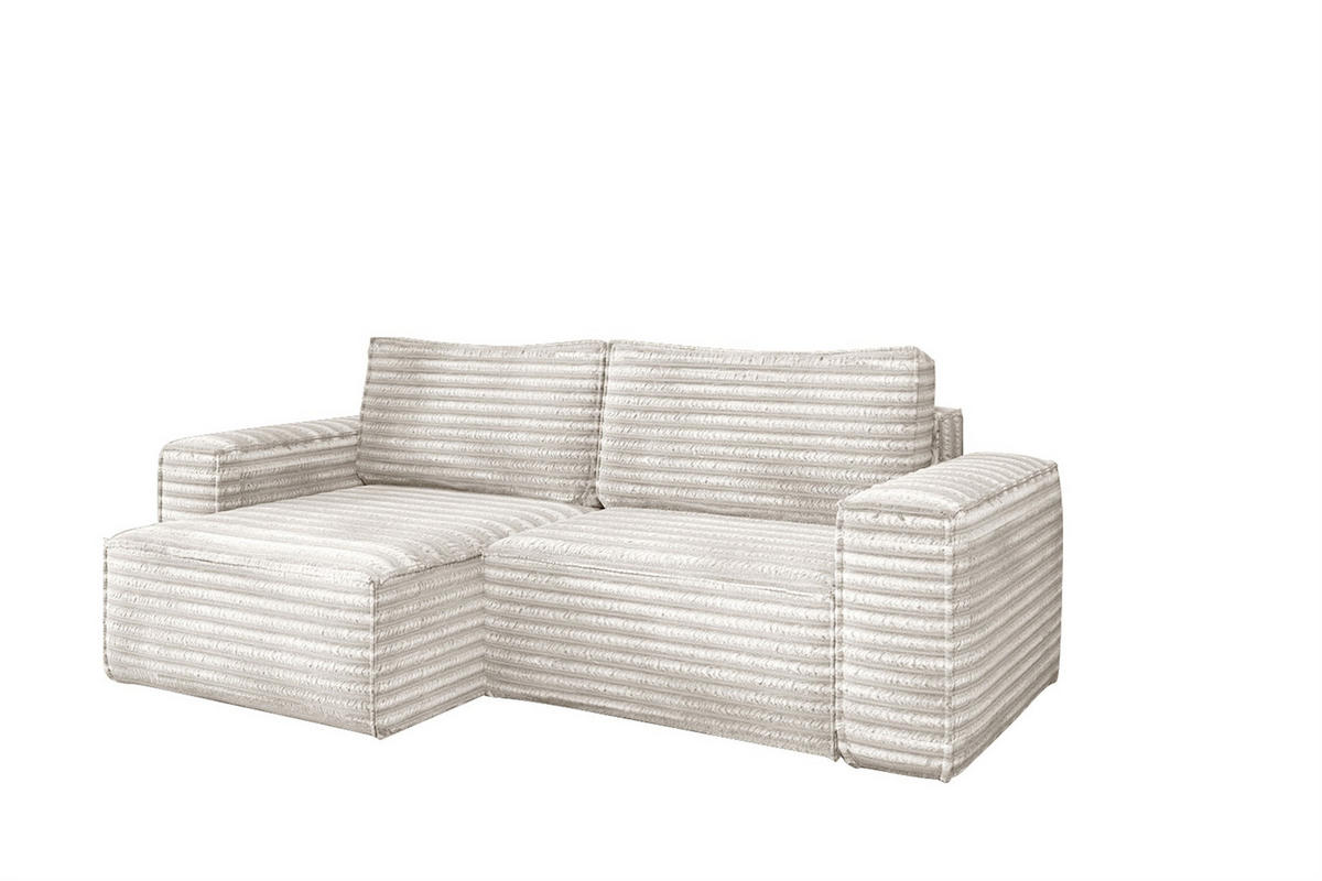 ECKSOFA Schlafsofa Madlen - Weiß, Holzwerkstoff/Textil (248/140cm) - Fun Möbel
