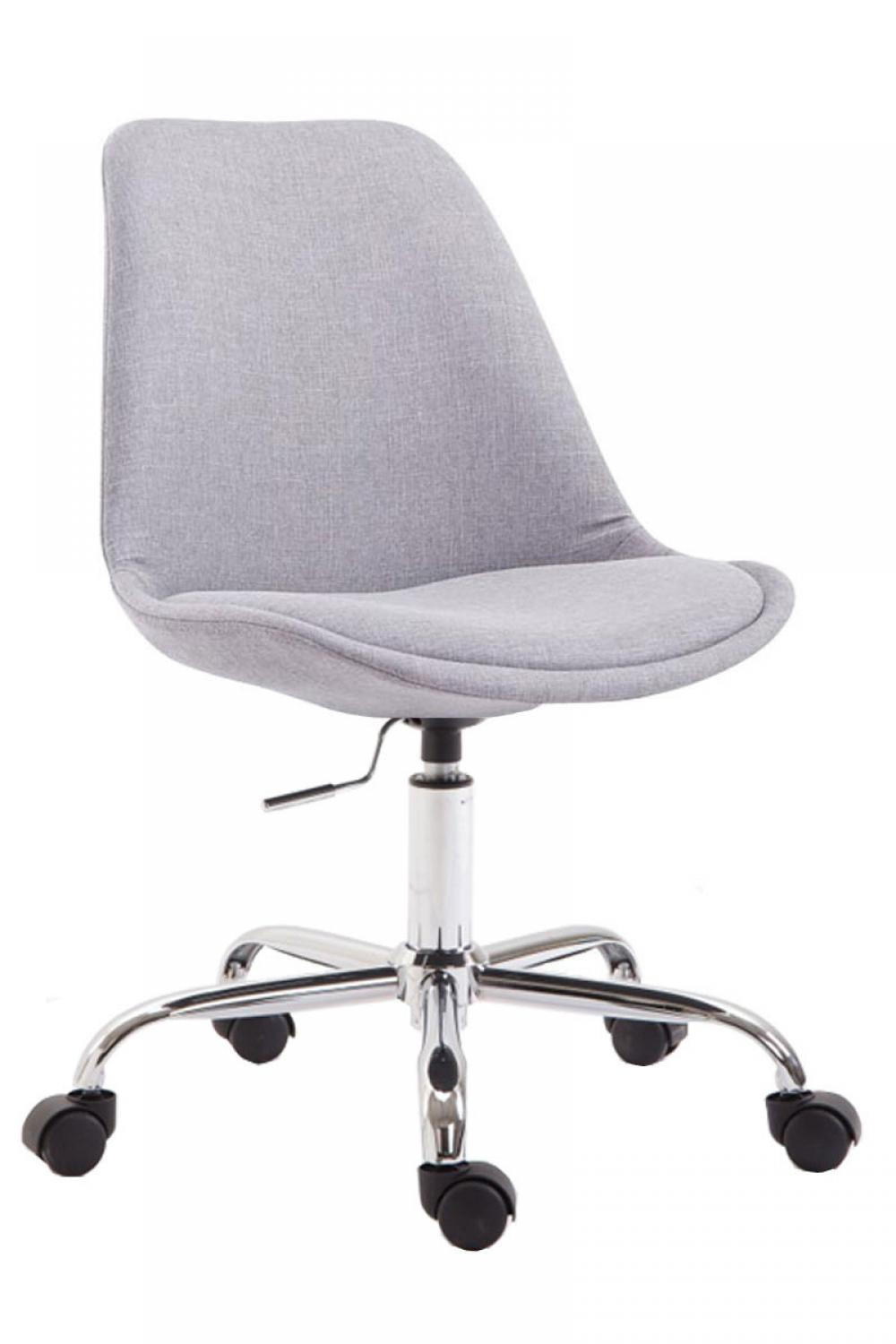 DREHSTUHL Stoff Grau - Chromfarben/Grau, Textil/Metall (48/81/54cm) - CLP