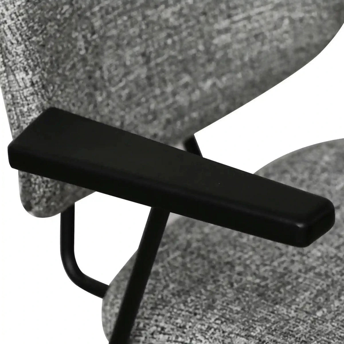 ARMLEHNSTUHL-SET 6 Stück in Teddystoff Grau - Schwarz/Grau, Textil/Metall (50/82/58cm) - Furnhouse