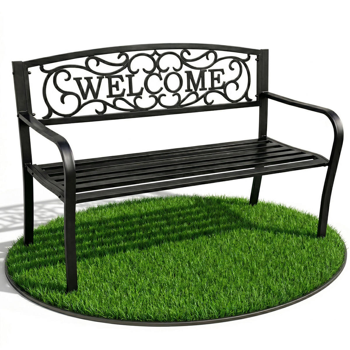 GARTENBANK IRYS Schwarz 127 x 86 x 62 cm - Schwarz, Metall (127/86/62cm) - Akord