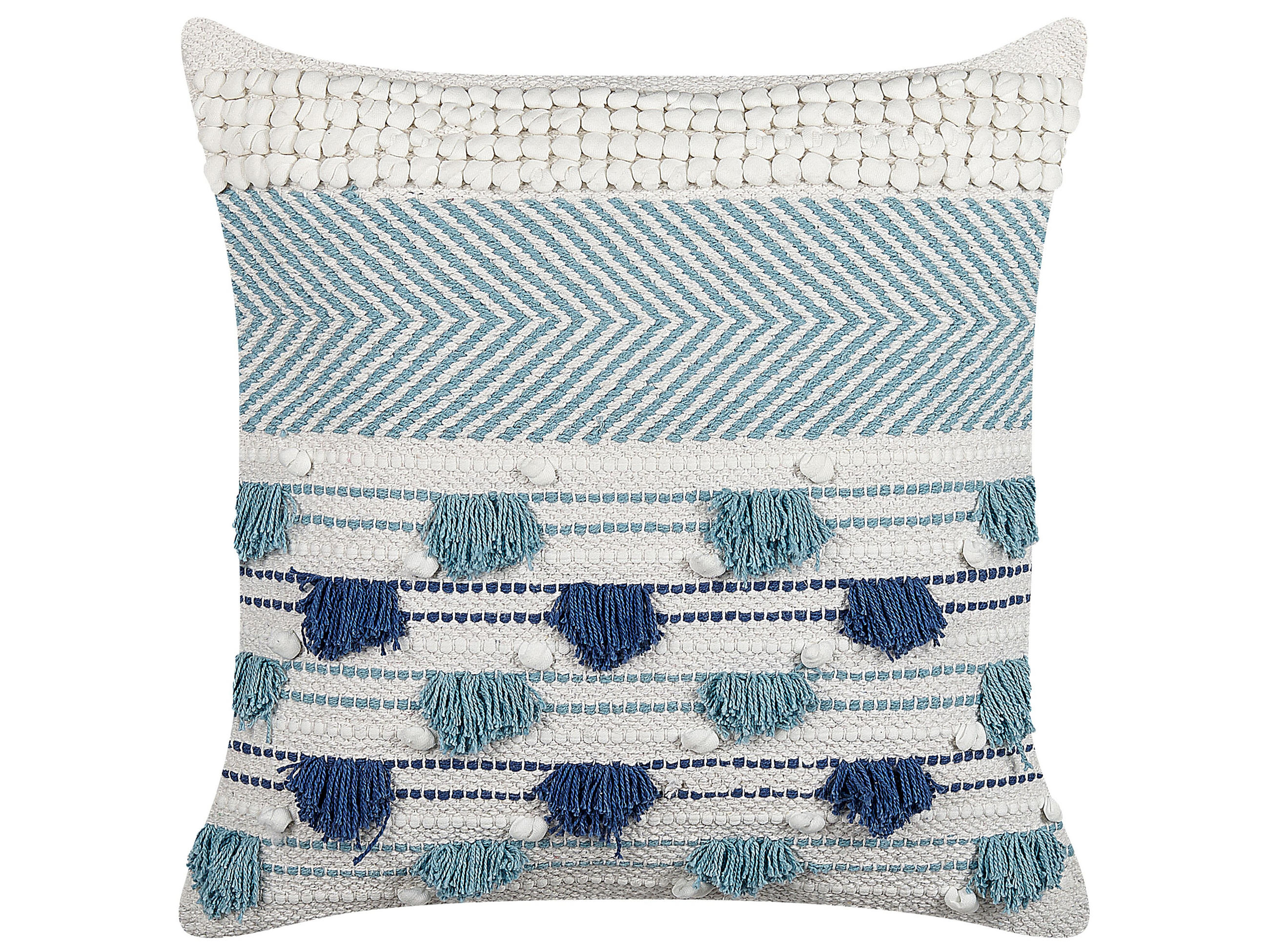DEKOKISSEN Hellblau 45/45 cm Datura - Hellblau, Naturmaterialien/Textil (45/45cm) - Beliani