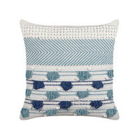 DEKOKISSEN Hellblau 45/45 cm Datura - Hellblau, Naturmaterialen/Textil (45/45cm) - Beliani