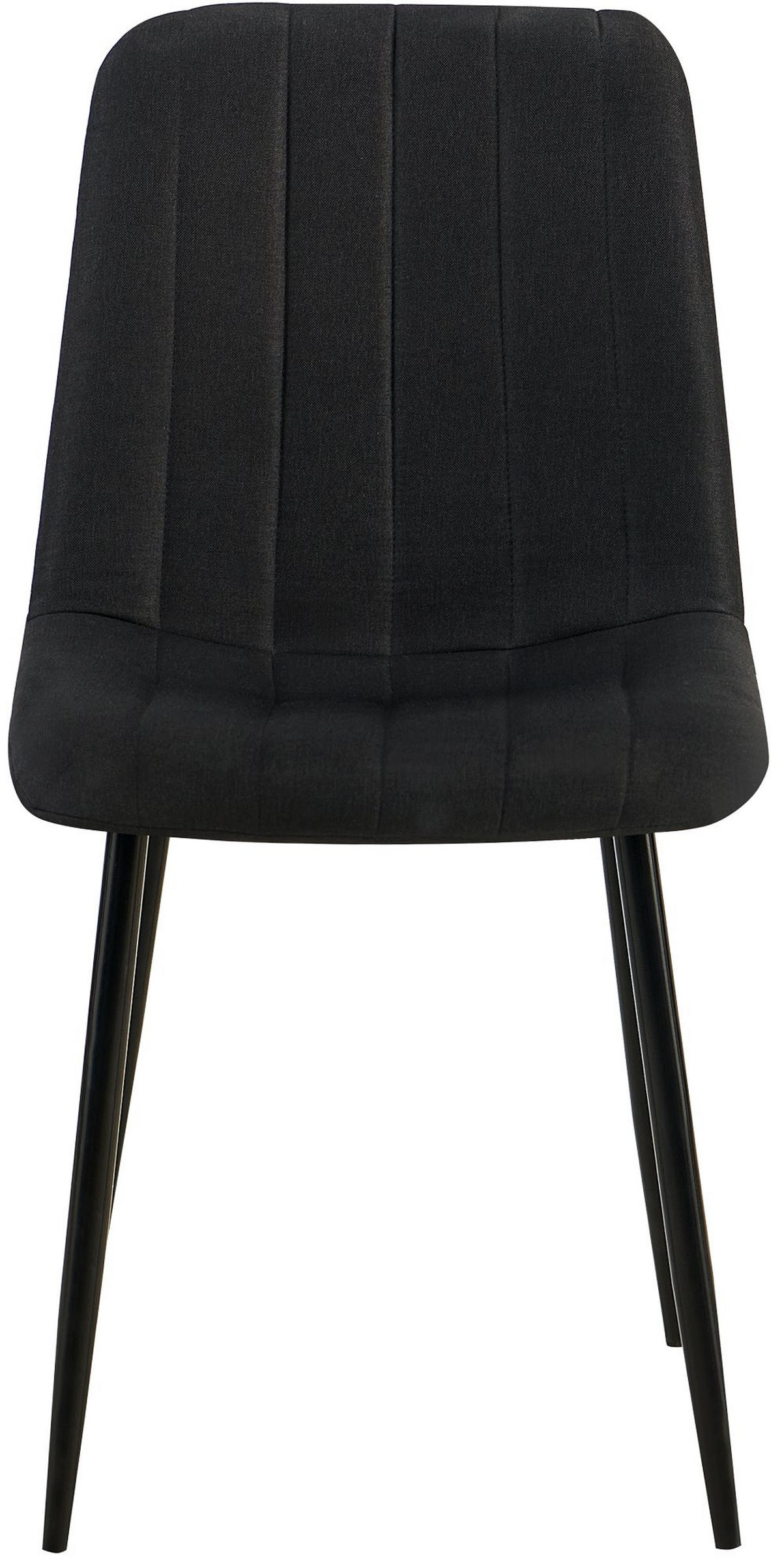 STUHL 4er Set Stoff Schwarz - Schwarz, Textil/Metall (45/88/53cm) - CLP