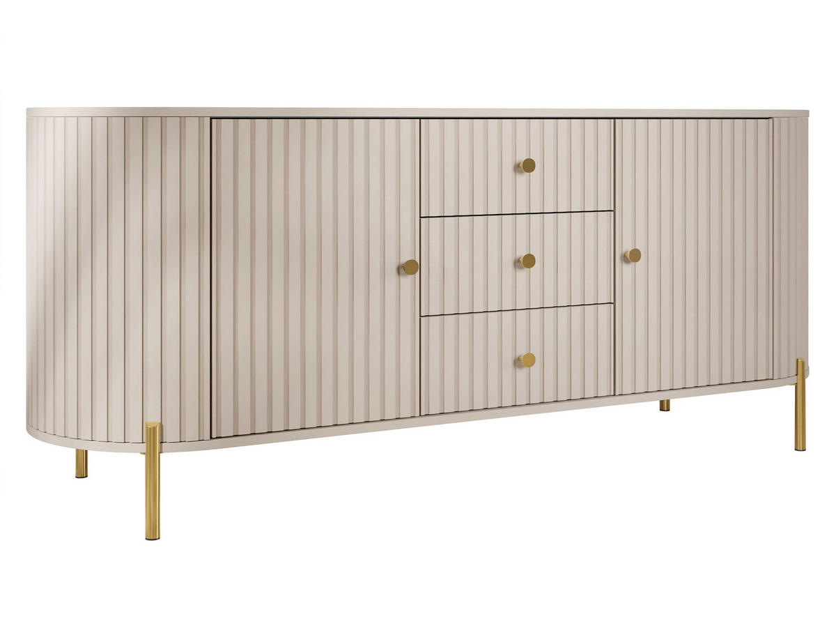 SIDEBOARD Sepiroz 180 2D3SZ - Sandfarben/Goldfarben, Holzwerkstoff/Metall (178/79/43cm) - MIRJAN24