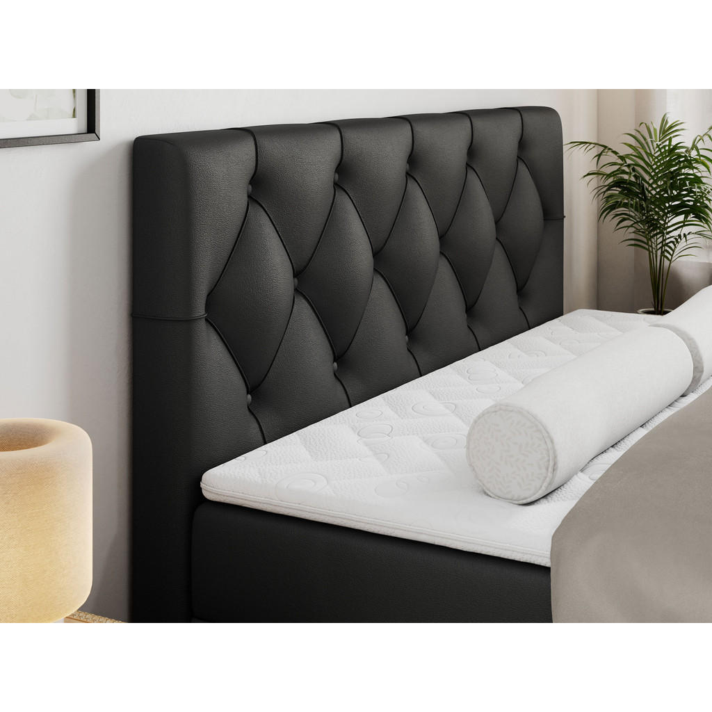 Thumbnail - MKS Boxbett, Schwarz, Textil, 2-Sitzer, H3, Rechteckig, 120x200 cm, Schlafzimmer, Betten, Boxspringbetten