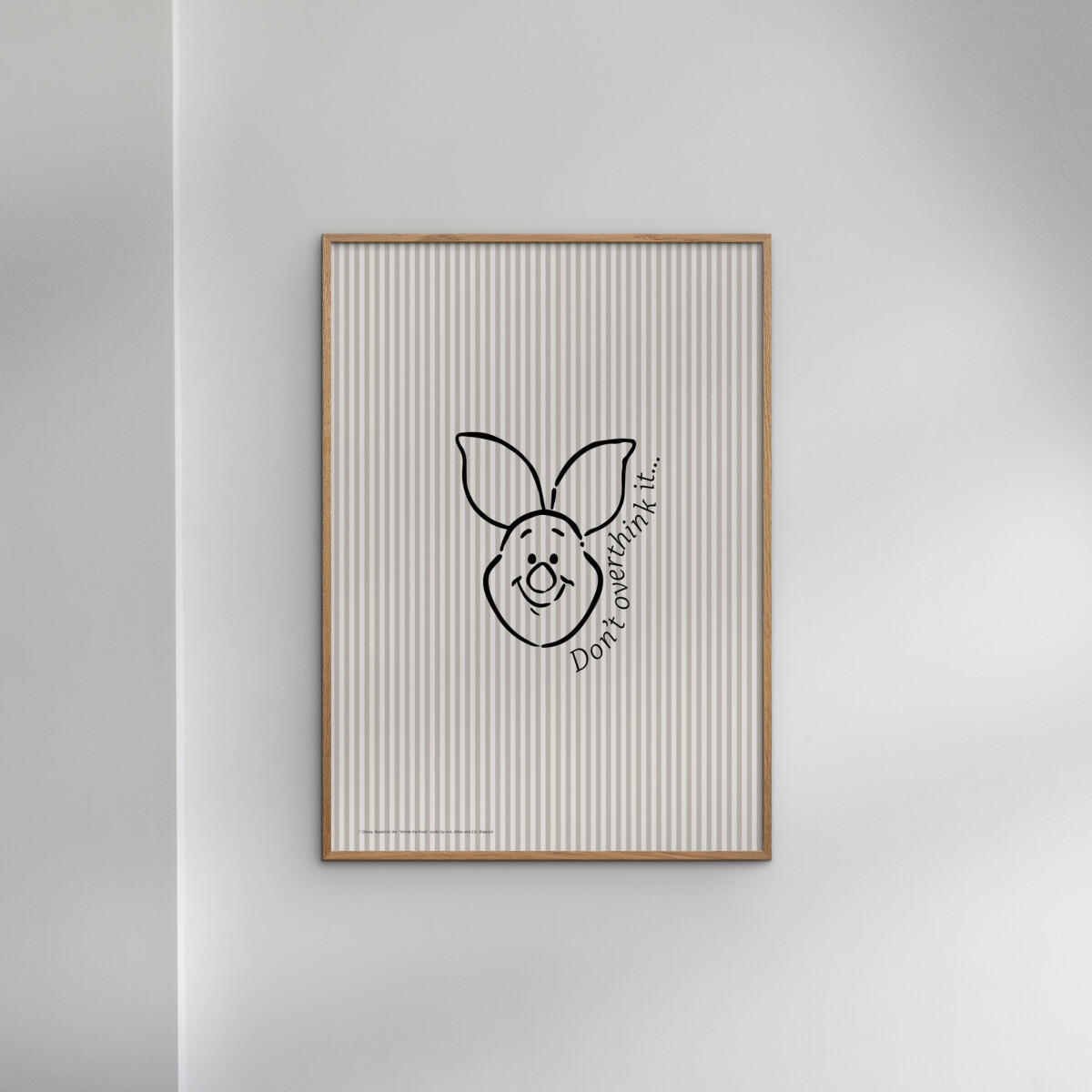 POSTER Disney - Piglet Don’t Overthink It - Beige, Papier (50/70/0.1cm) - Poster&Frame