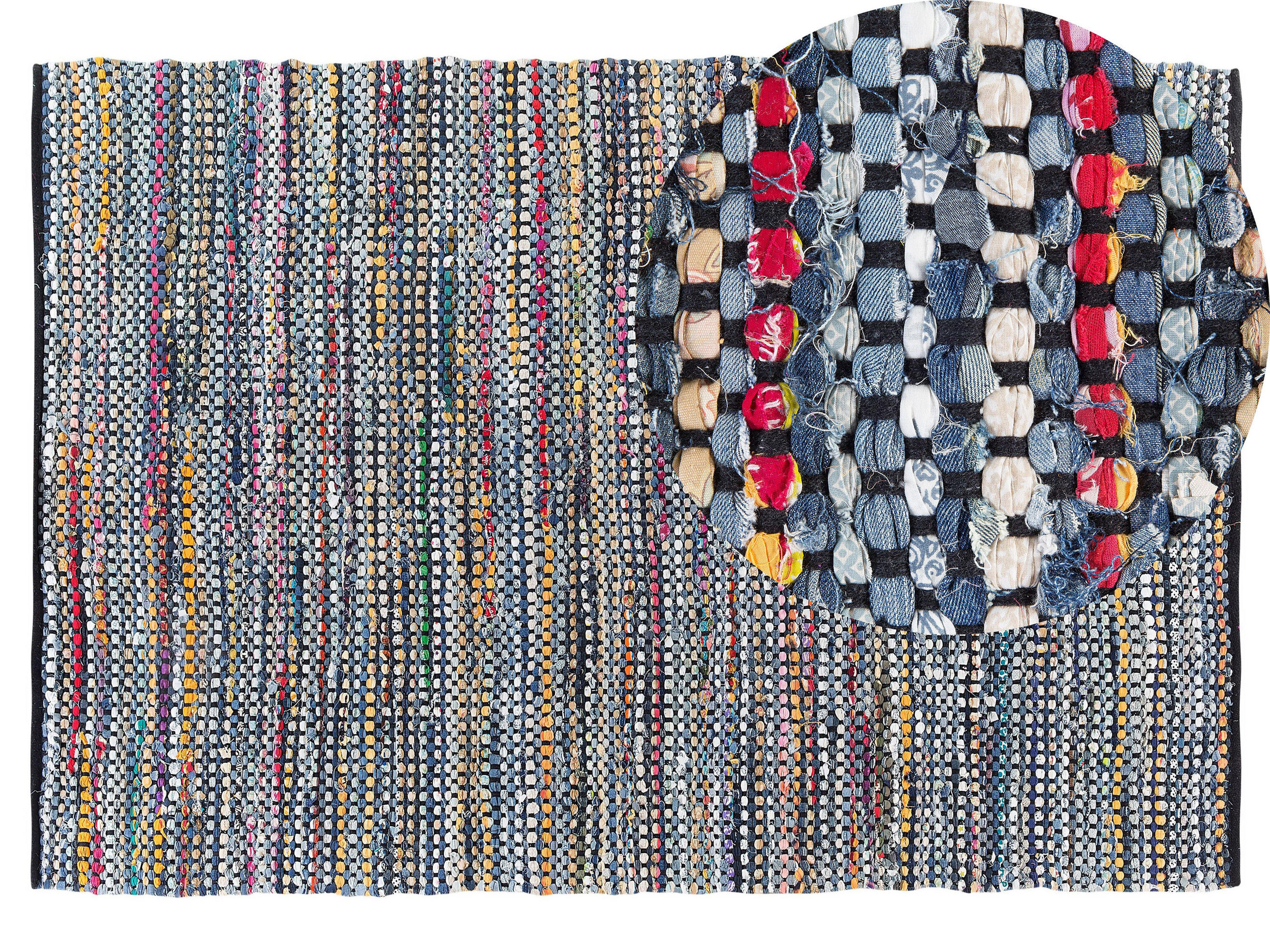TEPPICH geflochten Alanya 200/140 cm - Multicolor, Textil (140/200cm) - Beliani