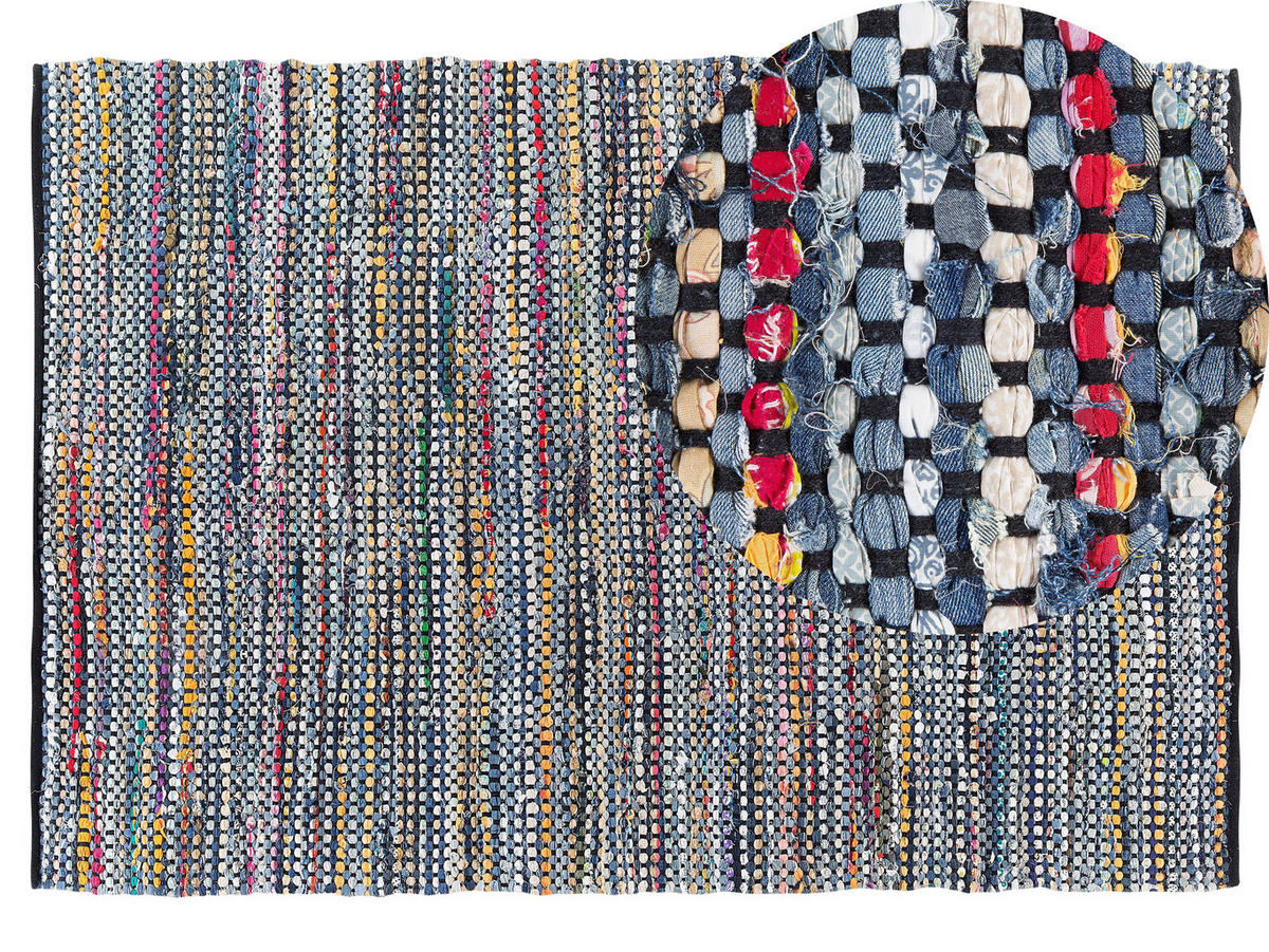 TEPPICH geflochten Alanya 200/140 cm - Multicolor, Textil (140/200cm) - Beliani