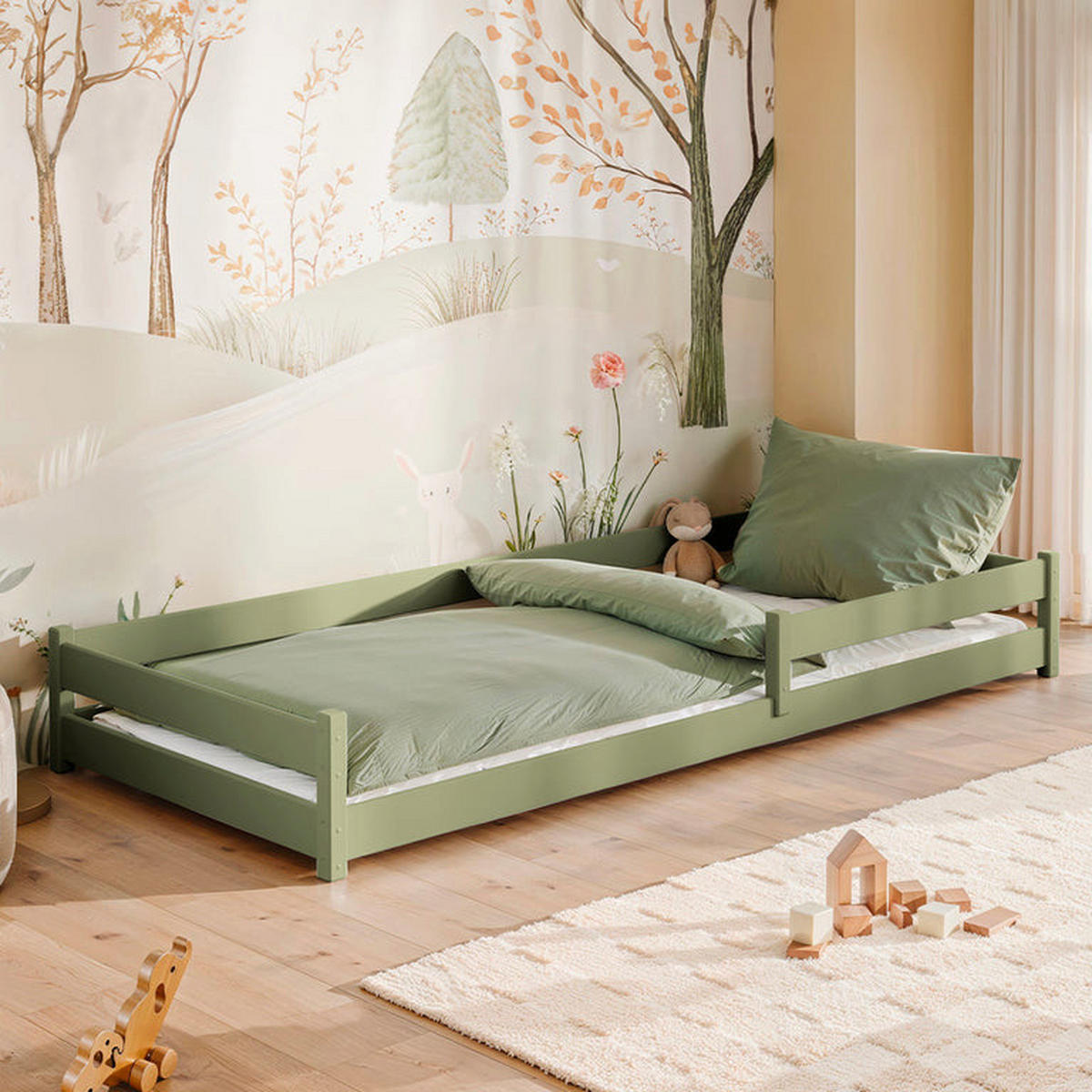 POSTEĽ 90/190 Lily Olive - zelená, drevo (90/190cm) - Petits-meubles