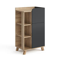 UNTERSCHRANK Karen Anthrazit 50 x 90 cm mit Tür und Schublade - Anthrazit/Sonoma Eiche, Holzwerkstoff (50/90/35cm) - Vicco