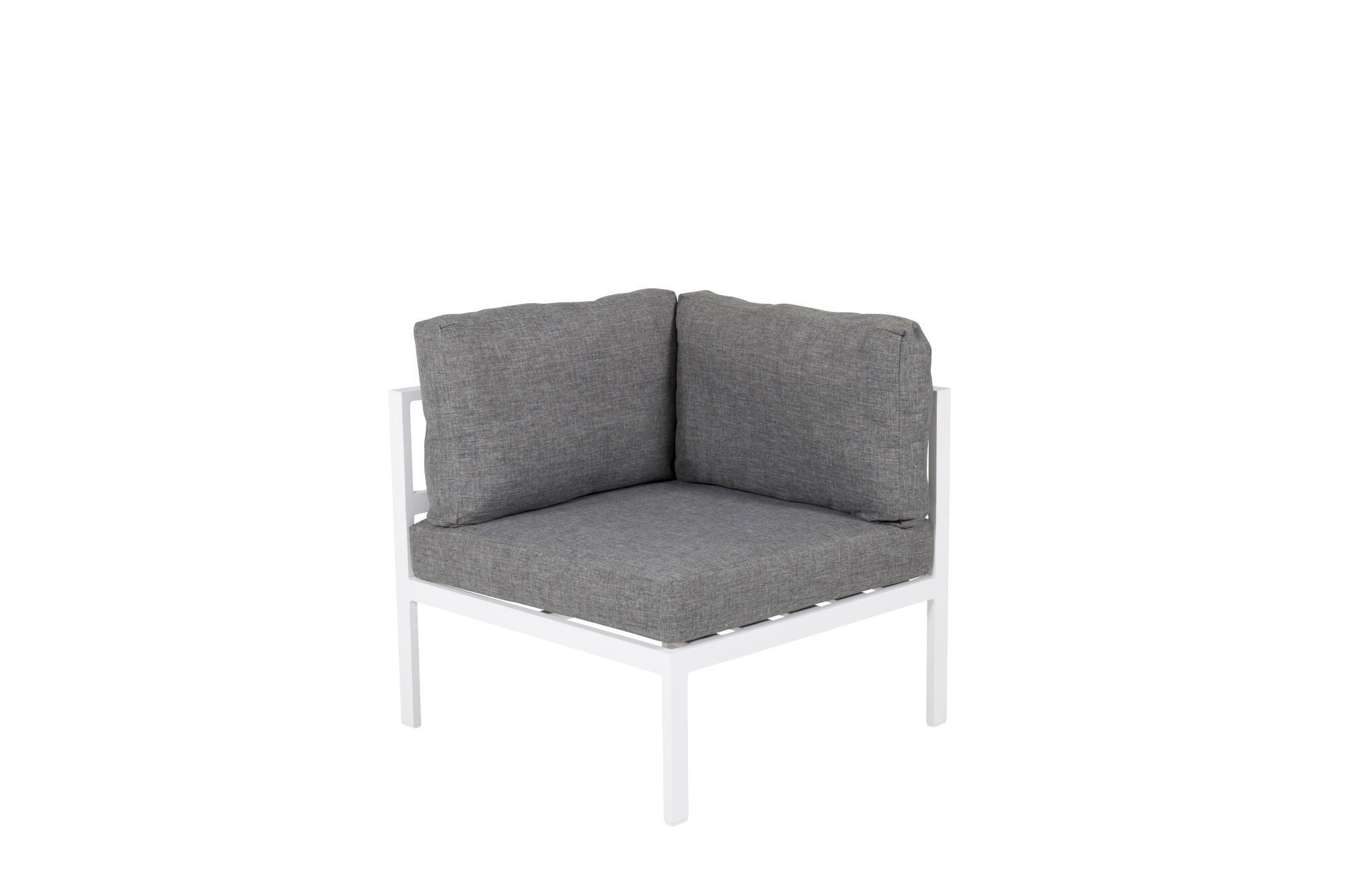 LOUNGESESSEL COPACABANA Weiß 74x74x65 cm - Weiß/Grau, Metall (74/65/74cm) - FURNLUX