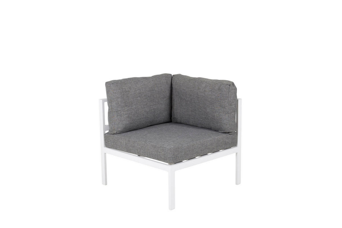 LOUNGESESSEL COPACABANA Weiß 74x74x65 cm - Weiß/Grau, Metall (74/65/74cm) - FURNLUX
