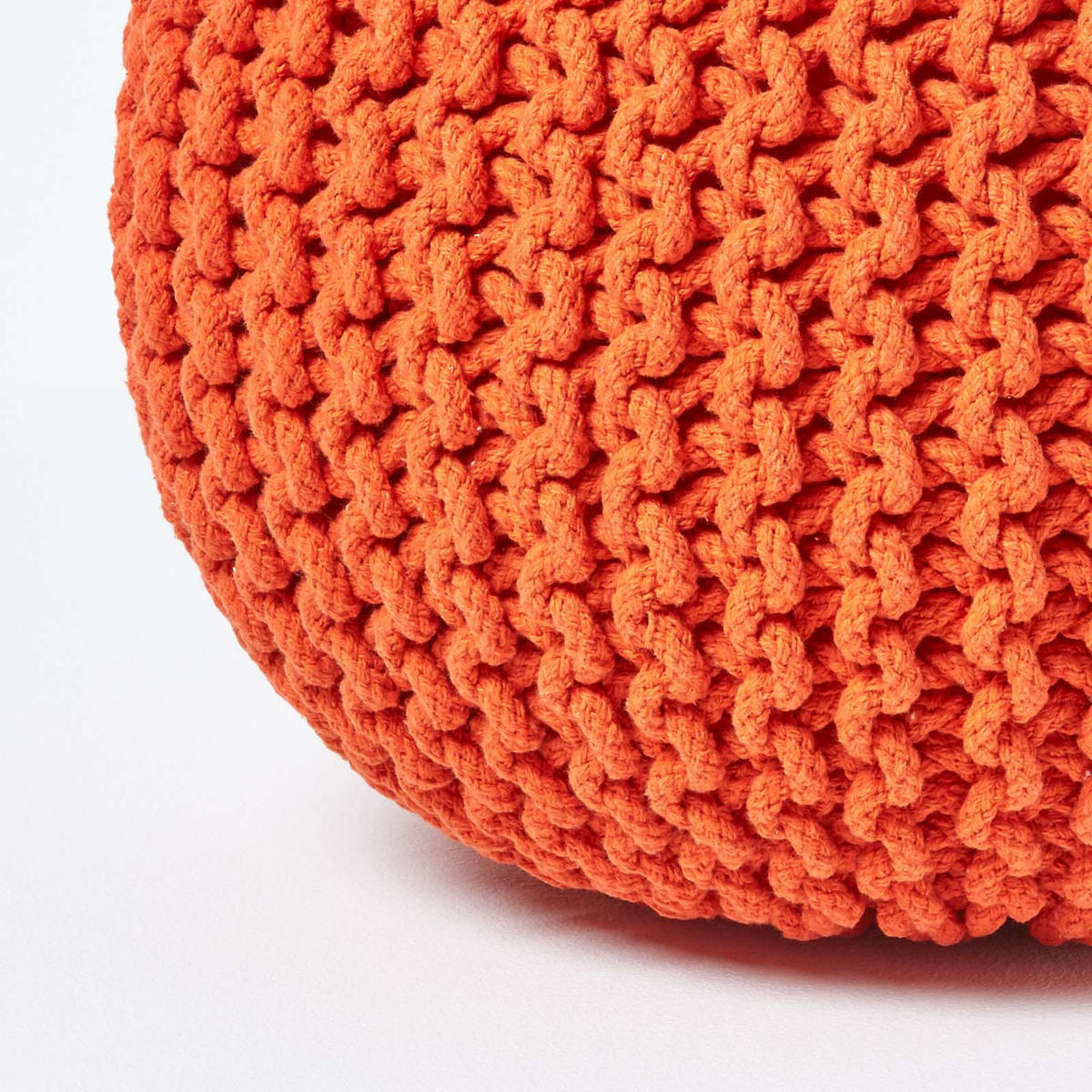 STRICK-POUF orange, 40/40/35 cm - Orange, Textil (40/35/40cm) - Homescapes