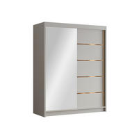SCHIEBETÜRENSCHRANK Flavio III - Goldfarben/Naturfarben, Holzwerkstoff/Metall (150/200/58cm) - MIRJAN24