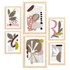 POSTER Set Mit 6 Eigenartige Form 1 In Blume Zusammenfassung A3 & A4 Rahmen Aus Hellem Holz - Beige, Papier (29/3cm) - Nacnic