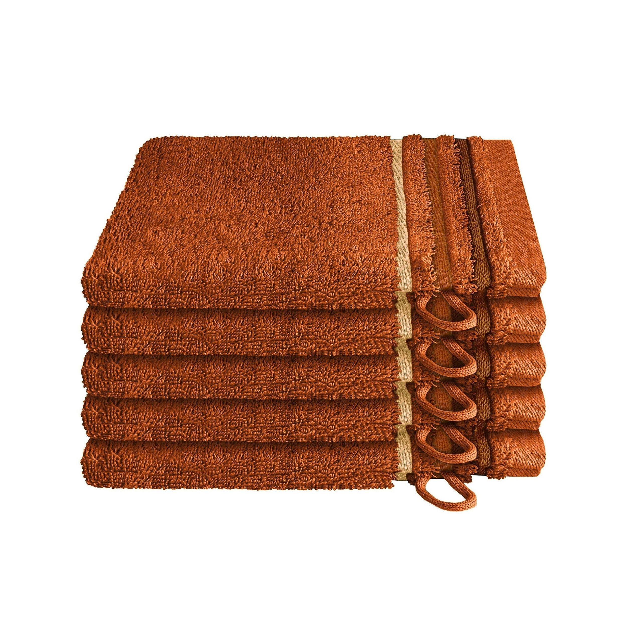 WASCHHANDSCHUHSET Skyline Color - 5-teilig - 16x22 cm - Terrakotta - Terracotta, Textil (16/22cm) - SCHIESSER