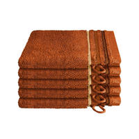 WASCHHANDSCHUHSET Skyline Color - 5-teilig - 16x22 cm - Terrakotta - Terracotta, Textil (16/22cm) - SCHIESSER