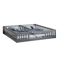 PANEELBETT 90/200 cm Grau mit Sicherheitsgitter und Lattenrost ohne Matratze - Grau, Holz (90/200cm) - MIVRAY