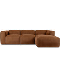 ECKMODULSOFA-RECHTS BUFFO mit extrem weicher und bequemer Sitzfläche, Kordstoff, ore - Orange, Textil (297/180cm) - KONSIMO®