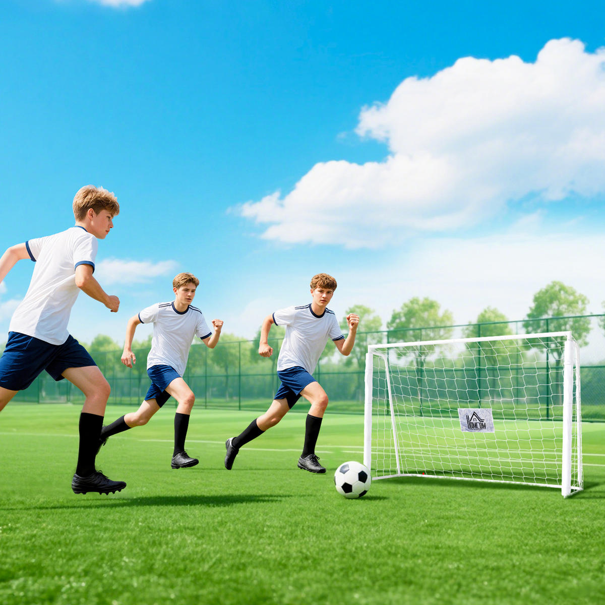 FUSSBALLTOR DE-18608 Trainings- & Spieltor 186x123 cm Weiß - Weiß, Metall (62/186cm) - ComfortXL