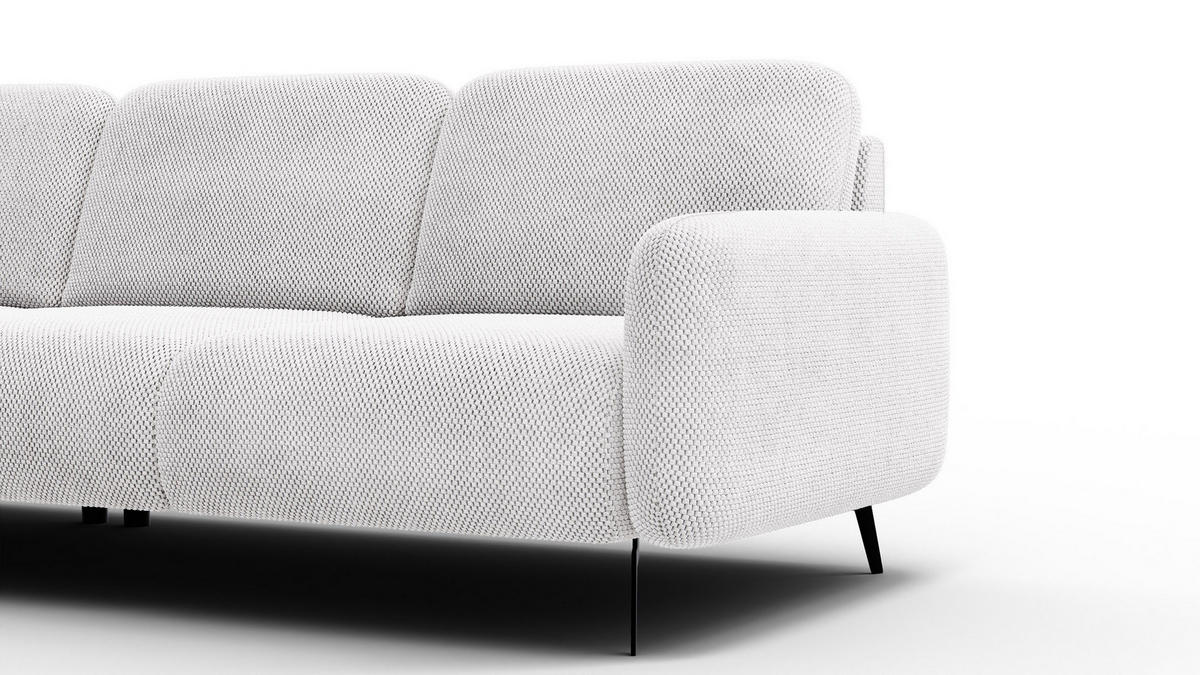 ECKSOFA FEBE 4-Sitzer links, creme - Creme/Schwarz, Holz/Textil (264/157cm) - Courtois Laville