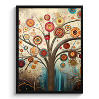 GERAHMTES BILD Baum - Baum des Lebens - Farbe 60x80 cm - Braun, Papier (60/80cm) - MuchoWow