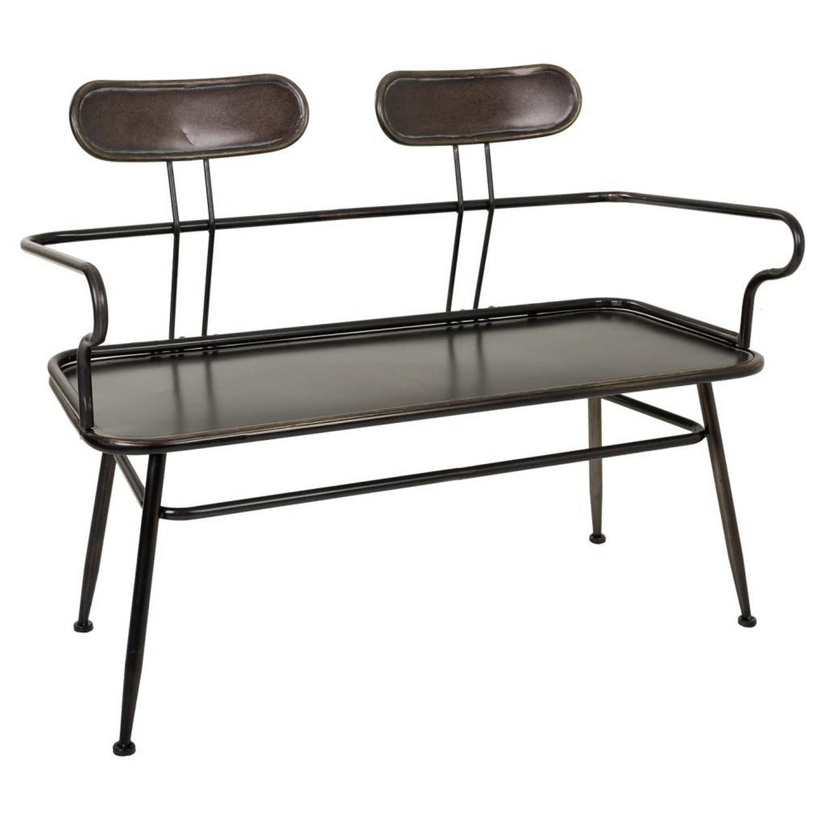 BANK aus Metal 122x54x89 cm - Schwarz, Metall (122/88.5/53.5cm) - Wanderlust