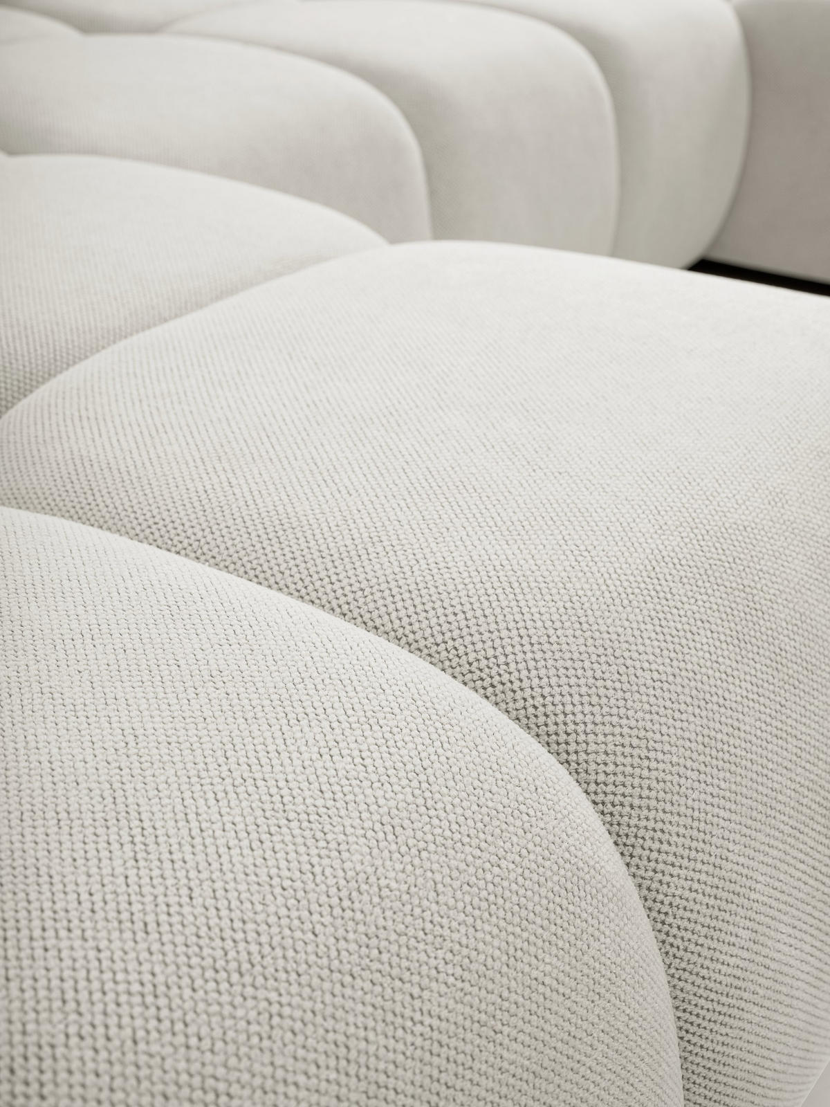 WOHNLANDSCHAFT DUCA U Creme Jersey mit Schlaffunktion - Creme, Holz (359/88/177cm) - MASSENO