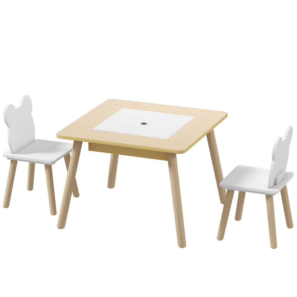 KINDERTISCHGRUPPE Naturfarben 60.0/60.0/44.0cm - Naturfarben, Holzwerkstoff (60/44/60cm)