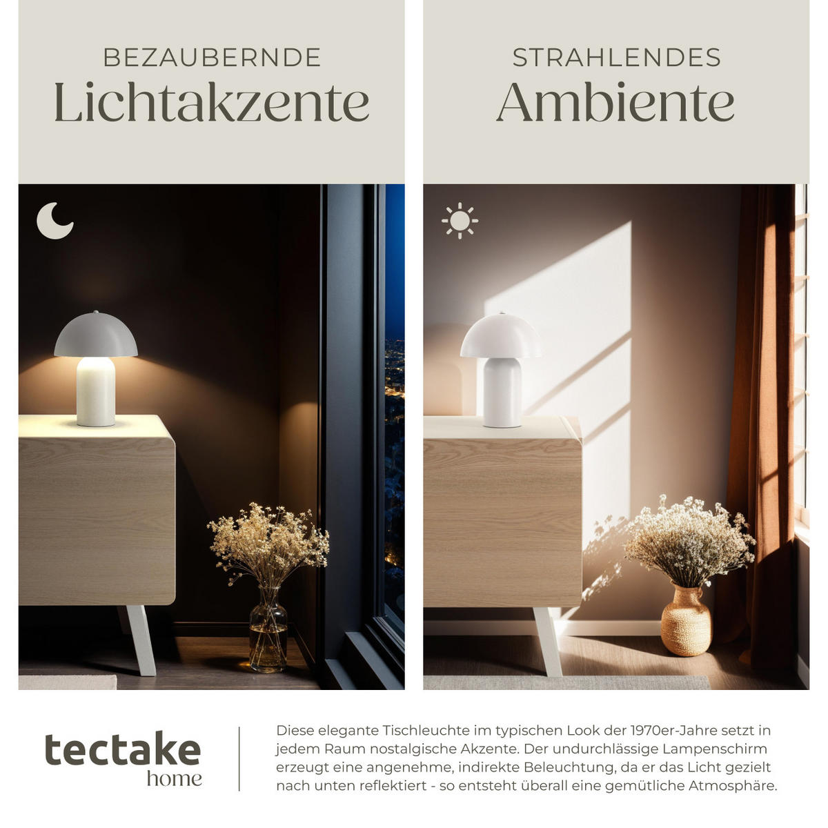 AKKU-TISCHLAMPE Kade,25 x 34 cm,weiß - Weiß, Metall (25/25/34cm) - tectake