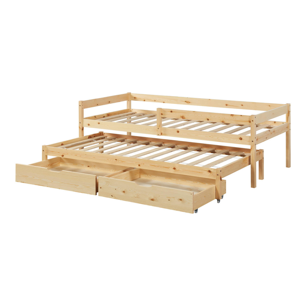 DOPPEL-KINDERBETT Sonkajärvi - Naturfarben, Holz (90/200cm) - [en.casa]