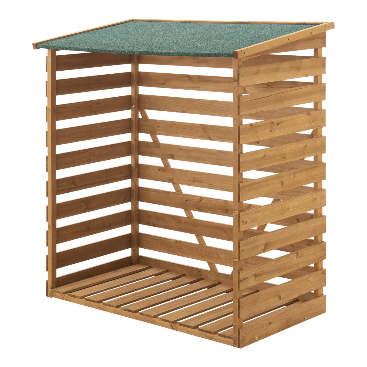 BRENNHOLZUNTERSTAND - Naturfarben, Holz (116/123/64cm) - [en.casa]