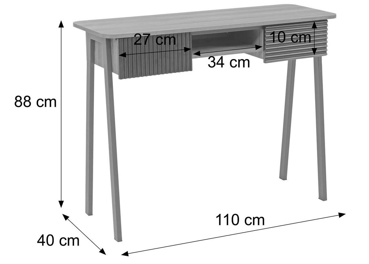 KONSOLENTISCH rechteck Beige - Beige, Metall (40/110/88cm) - MCW