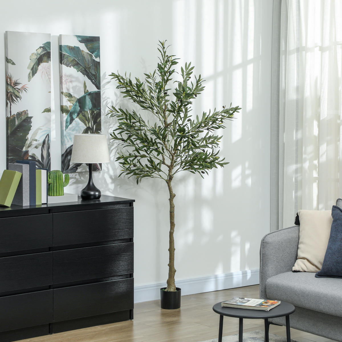 KUNSTPFLANZE DE-08638 180 cm mit 900 Blättern Grün - Grün, Kunststoff (180cm) - ComfortXL