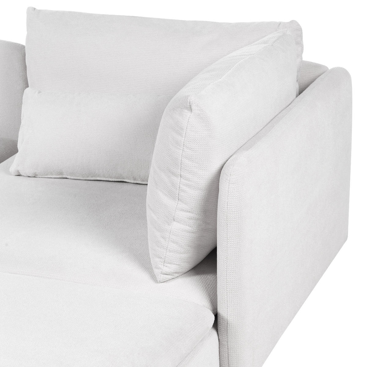3-SITZER-ECKSOFA hellgrau rechtsseitig Egeris - Schwarz/Grau, Textil (291/151cm) - Beliani