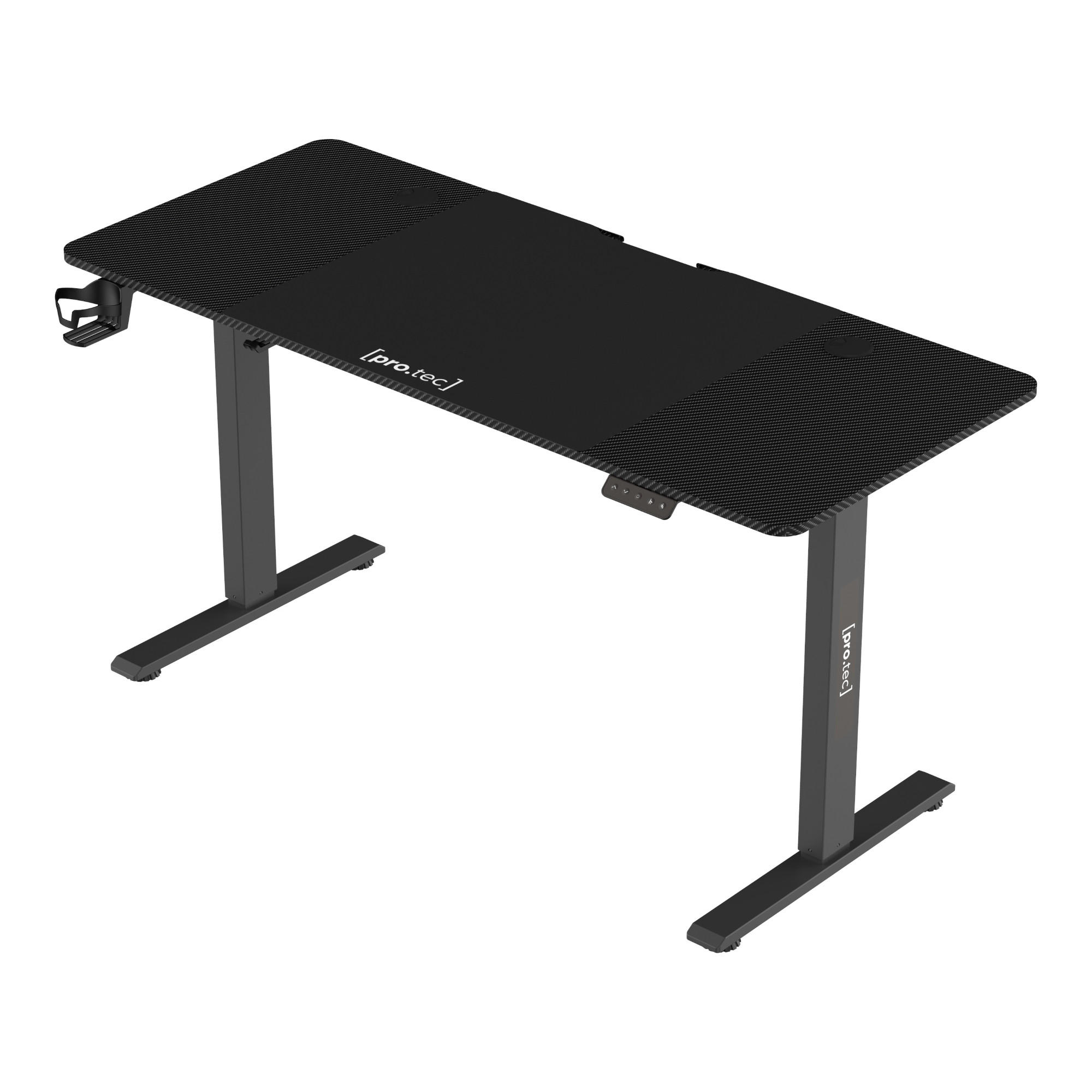 COMPUTERTISCH Stryn - Schwarz Hochglanz, Metall (60/140/117cm) - pro.tec