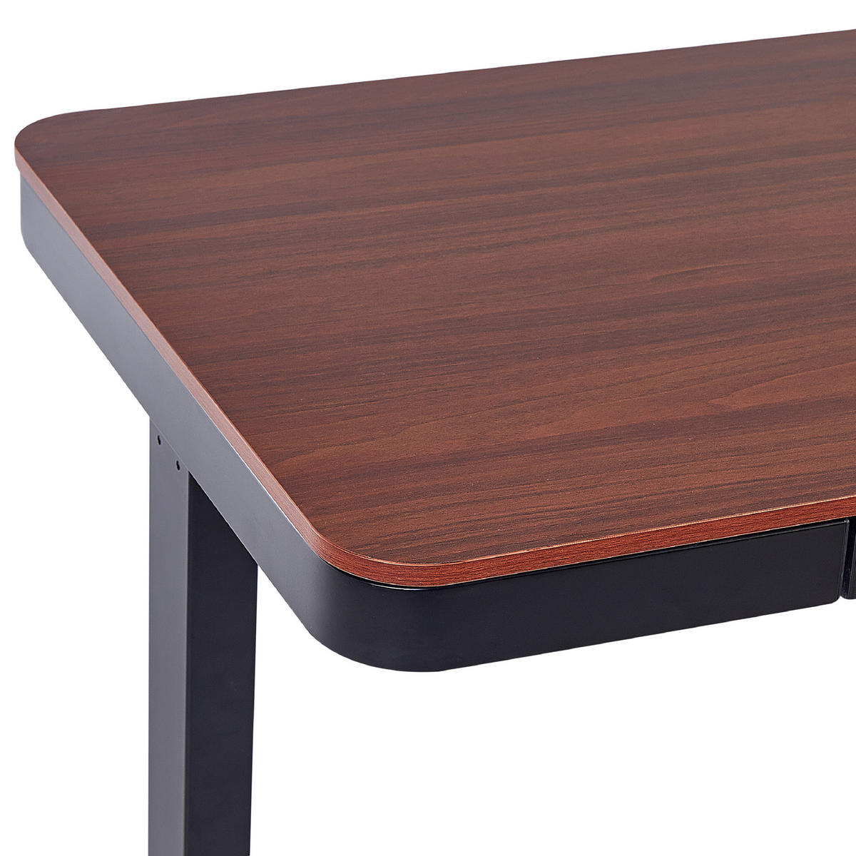 SCHREIBTISCH dunkler Holzfarbton/schwarz 120/60/72-122 cm Kenly - Dunkelgrau, Holzwerkstoff (60/120/72cm) - Beliani