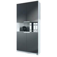 BÜROSCHRANK Logan Fronten in Graphit Seidenmatt - Graphitfarben, Holzwerkstoff (82/184/37cm) - Vladon